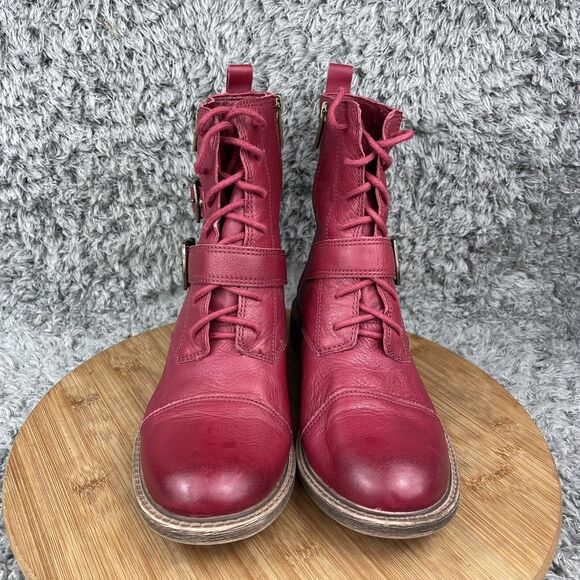 Lucky Brand Leather Ankle Booties Nolan Moto Boots Women's 8 M EU 38 - Picture 8 of 9